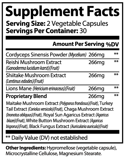 FuelHerbal™ Mushroom Complex 10X – Brain, Immunity & Energy Support